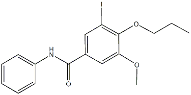 3-iodo-5-methoxy-N-phenyl-4-propoxybenzamide Struktur