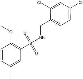 N-(2,4-dichlorobenzyl)-2-methoxy-5-methylbenzenesulfonamide,723245-71-4,结构式