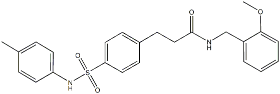 N-(2-methoxybenzyl)-3-[4-(4-toluidinosulfonyl)phenyl]propanamide,723246-89-7,结构式