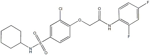 2-{2-chloro-4-[(cyclohexylamino)sulfonyl]phenoxy}-N-(2,4-difluorophenyl)acetamide,723246-90-0,结构式