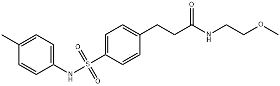 N-(2-methoxyethyl)-3-[4-(4-toluidinosulfonyl)phenyl]propanamide 结构式