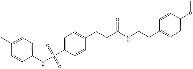 N-[2-(4-methoxyphenyl)ethyl]-3-[4-(4-toluidinosulfonyl)phenyl]propanamide,723246-93-3,结构式