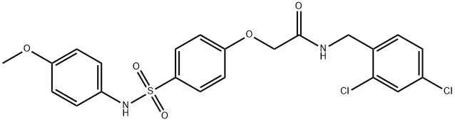 N-(2,4-dichlorobenzyl)-2-{4-[(4-methoxyanilino)sulfonyl]phenoxy}acetamide Struktur