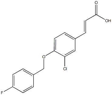 3-{3-chloro-4-[(4-fluorobenzyl)oxy]phenyl}acrylic acid,723247-04-9,结构式