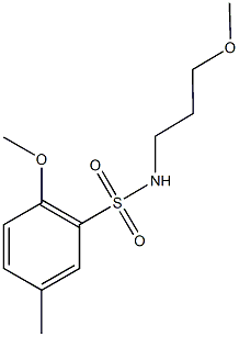 2-methoxy-N-(3-methoxypropyl)-5-methylbenzenesulfonamide 结构式