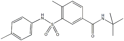 N-(tert-butyl)-4-methyl-3-(4-toluidinosulfonyl)benzamide Structure