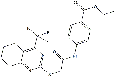 ethyl 4-[({[4-(trifluoromethyl)-5,6,7,8-tetrahydro-2-quinazolinyl]sulfanyl}acetyl)amino]benzoate Structure