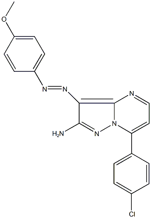 7-(4-chlorophenyl)-3-[(4-methoxyphenyl)diazenyl]pyrazolo[1,5-a]pyrimidin-2-ylamine,723247-37-8,结构式