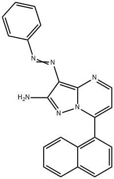 7-(1-naphthyl)-3-(phenyldiazenyl)pyrazolo[1,5-a]pyrimidin-2-ylamine Structure