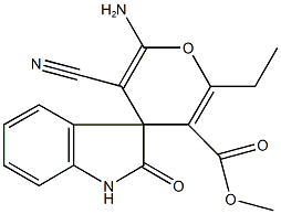 methyl 6'-amino-5'-cyano-2'-ethyl-1,3-dihydro-2-oxospiro[2H-indole-3,4'-(4'H)-pyran]-3'-carboxylate Structure