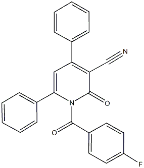 1-(4-fluorobenzoyl)-2-oxo-4,6-diphenyl-1,2-dihydropyridine-3-carbonitrile Structure
