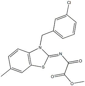 methyl[(3-(3-chlorobenzyl)-6-methyl-1,3-benzothiazol-2(3H)-ylidene)amino](oxo)acetate Structure