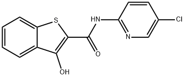N-(5-chloro-2-pyridinyl)-3-hydroxy-1-benzothiophene-2-carboxamide 化学構造式