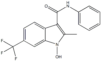 1-hydroxy-2-methyl-N-phenyl-6-(trifluoromethyl)-1H-indole-3-carboxamide 化学構造式