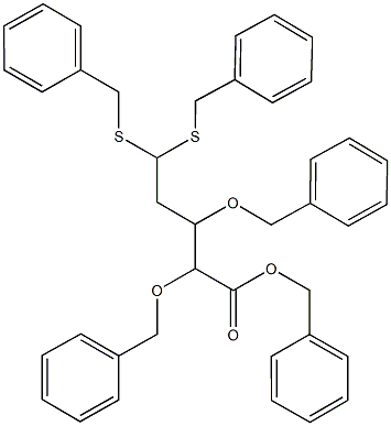 benzyl 2,3-bis(benzyloxy)-5,5-bis(benzylsulfanyl)pentanoate 结构式