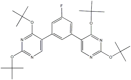 2,4-ditert-butoxy-5-[3-(2,4-ditert-butoxy-5-pyrimidinyl)-5-fluorophenyl]pyrimidine Structure