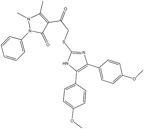 723248-41-7 4-({[4,5-bis(4-methoxyphenyl)-1H-imidazol-2-yl]sulfanyl}acetyl)-1,5-dimethyl-2-phenyl-1,2-dihydro-3H-pyrazol-3-one