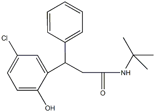 N-(tert-butyl)-3-(5-chloro-2-hydroxyphenyl)-3-phenylpropanamide 化学構造式