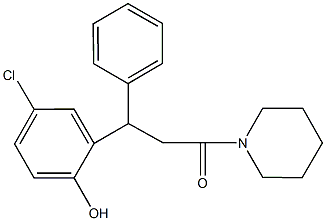 4-chloro-2-[3-oxo-1-phenyl-3-(1-piperidinyl)propyl]phenol Structure