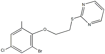 2-bromo-4-chloro-6-methylphenyl 2-(2-pyrimidinylsulfanyl)ethyl ether 结构式