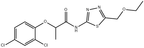 2-(2,4-dichlorophenoxy)-N-[5-(ethoxymethyl)-1,3,4-thiadiazol-2-yl]propanamide Structure