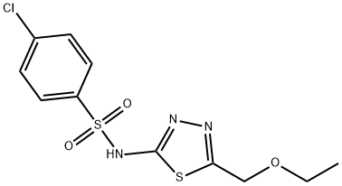 4-chloro-N-[5-(ethoxymethyl)-1,3,4-thiadiazol-2-yl]benzenesulfonamide 化学構造式
