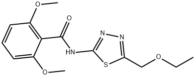 N-[5-(ethoxymethyl)-1,3,4-thiadiazol-2-yl]-2,6-dimethoxybenzamide 化学構造式