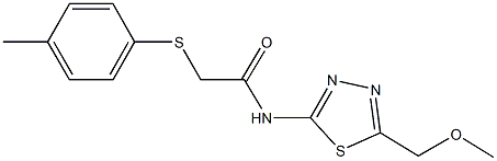 N-[5-(methoxymethyl)-1,3,4-thiadiazol-2-yl]-2-[(4-methylphenyl)sulfanyl]acetamide Struktur