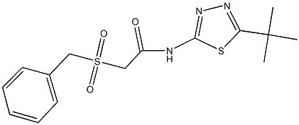 2-(benzylsulfonyl)-N-(5-tert-butyl-1,3,4-thiadiazol-2-yl)acetamide 化学構造式