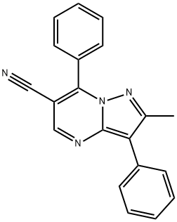 2-methyl-3,7-diphenylpyrazolo[1,5-a]pyrimidine-6-carbonitrile Struktur