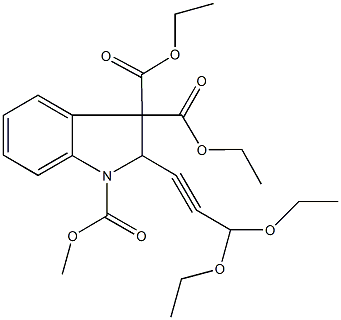 3,3-diethyl 1-methyl 2-(3,3-diethoxy-1-propynyl)-1H-indole-1,3,3(2H)-tricarboxylate 化学構造式
