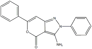 3-amino-2,6-diphenylpyrano[4,3-c]pyrazol-4(2H)-one Structure