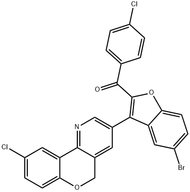 [5-bromo-3-(9-chloro-5H-chromeno[4,3-b]pyridin-3-yl)-1-benzofuran-2-yl](4-chlorophenyl)methanone Structure