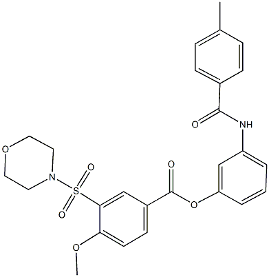 3-[(4-methylbenzoyl)amino]phenyl 4-methoxy-3-(4-morpholinylsulfonyl)benzoate Struktur