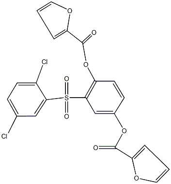 2-[(2,5-dichlorophenyl)sulfonyl]-4-(2-furoyloxy)phenyl 2-furoate,723250-84-8,结构式