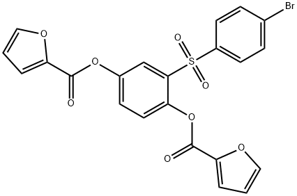 2-[(4-bromophenyl)sulfonyl]-4-(2-furoyloxy)phenyl 2-furoate Structure