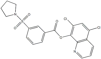 5,7-dichloro-8-quinolinyl3-(1-pyrrolidinylsulfonyl)benzoate Structure