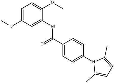 N-(2,5-dimethoxyphenyl)-4-(2,5-dimethyl-1H-pyrrol-1-yl)benzamide 化学構造式