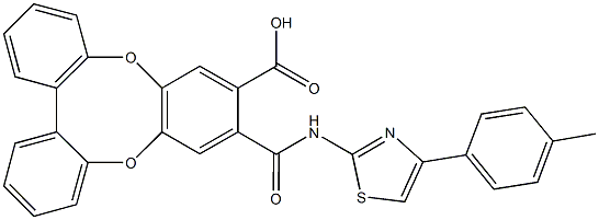 8-({[4-(4-methylphenyl)-1,3-thiazol-2-yl]amino}carbonyl)tribenzo[b,e,g][1,4]dioxocine-7-carboxylicacid Struktur