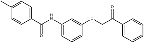4-methyl-N-[3-(2-oxo-2-phenylethoxy)phenyl]benzamide 化学構造式