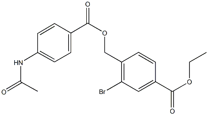 ethyl 4-({[4-(acetylamino)benzoyl]oxy}methyl)-3-bromobenzoate Structure