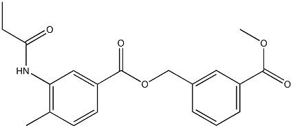 3-(methoxycarbonyl)benzyl 4-methyl-3-(propionylamino)benzoate 化学構造式