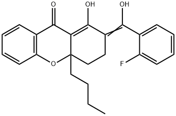 4a-butyl-2-[(2-fluorophenyl)(hydroxy)methylene]-1-hydroxy-2,3,4,4a-tetrahydro-9H-xanthen-9-one Structure