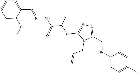 2-({4-allyl-5-[(4-iodoanilino)methyl]-4H-1,2,4-triazol-3-yl}sulfanyl)-N'-(2-methoxybenzylidene)propanohydrazide Structure