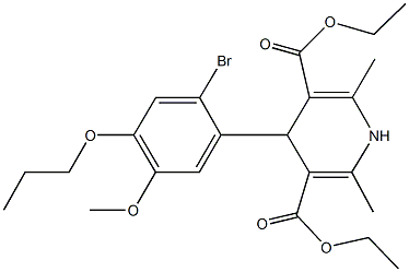 723252-39-9 diethyl 4-(2-bromo-5-methoxy-4-propoxyphenyl)-2,6-dimethyl-1,4-dihydro-3,5-pyridinedicarboxylate