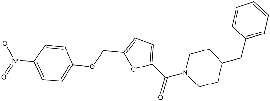 4-benzyl-1-[5-({4-nitrophenoxy}methyl)-2-furoyl]piperidine Structure