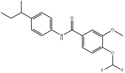 N-(4-sec-butylphenyl)-4-(difluoromethoxy)-3-methoxybenzamide,723252-63-9,结构式