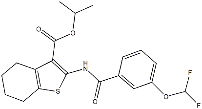 isopropyl 2-{[3-(difluoromethoxy)benzoyl]amino}-4,5,6,7-tetrahydro-1-benzothiophene-3-carboxylate 结构式