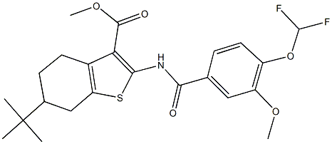 723252-72-0 methyl 6-tert-butyl-2-{[4-(difluoromethoxy)-3-methoxybenzoyl]amino}-4,5,6,7-tetrahydro-1-benzothiophene-3-carboxylate