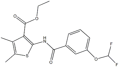 ethyl 2-{[3-(difluoromethoxy)benzoyl]amino}-4,5-dimethyl-3-thiophenecarboxylate,723252-80-0,结构式